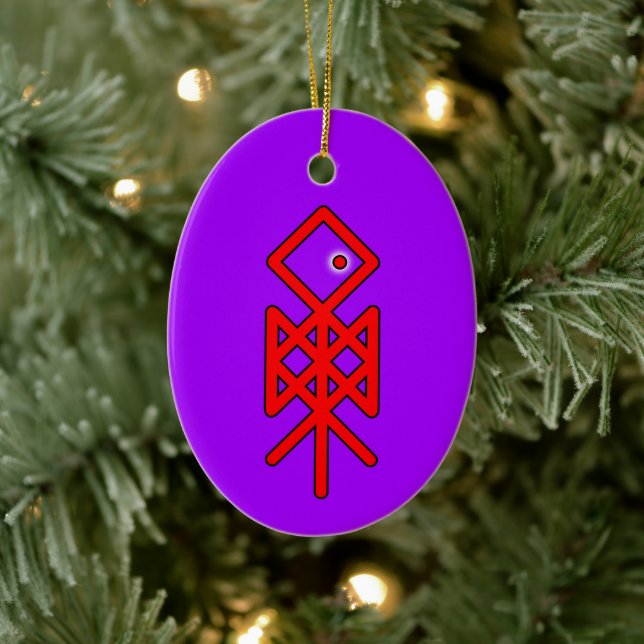 Ojo de Odin Viking Bindrune Yule Ornamento cerámic (Árbol)