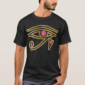 Ojo de rubí en camiseta de oro