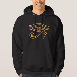Ojo de rubí en sudadera encapuchada de oro para ho