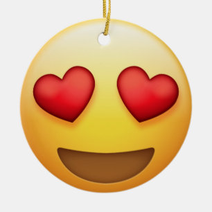 Ojo del corazón y ornamento de la emoji del beso