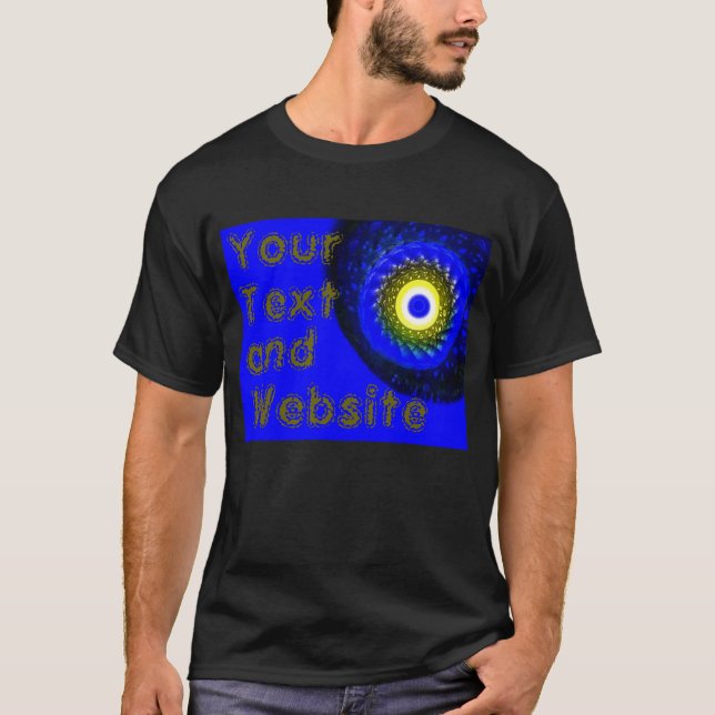 Ojo dorado con tu mensaje de texto es camiseta osc (Anverso)
