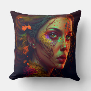 Ojo dorado - Hermoso Cojín decorativo femenino