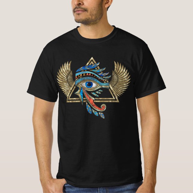 Ojo egipcio de Horus - Camiseta de ornamento de Wa (Anverso)