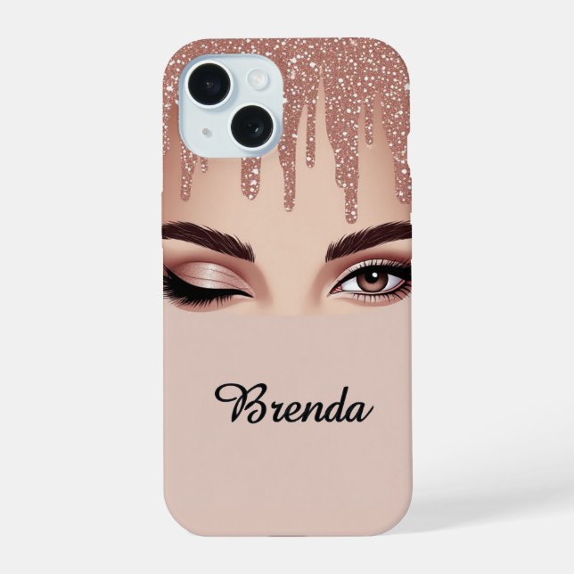 Ojo Femenino Rose Gold Drip ✨ Glam Glitter Luxe (Reverso )