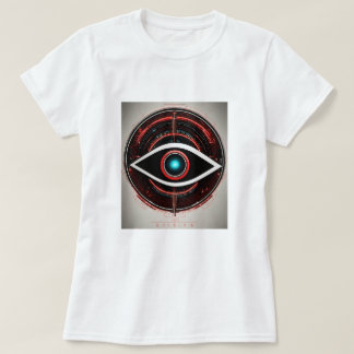 Ojo Tecnológico - Camiseta Gráfico Futurista"