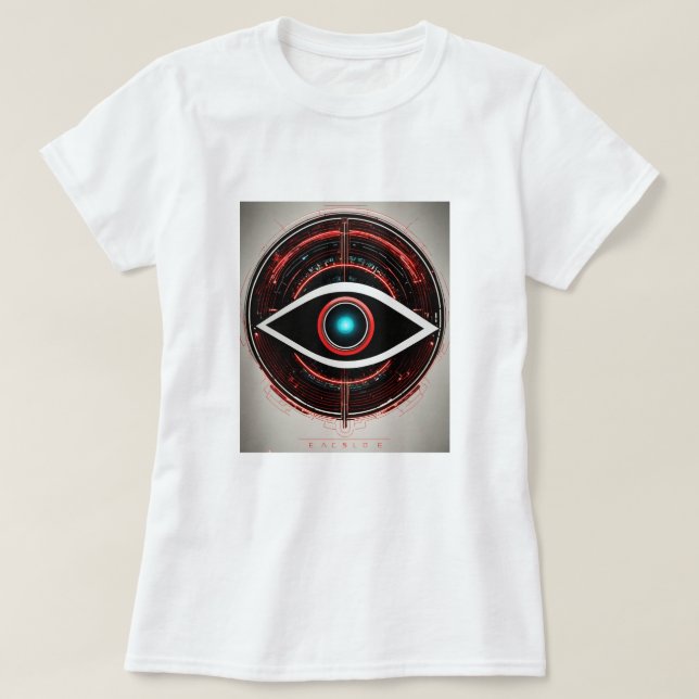 Ojo Tecnológico - Camiseta Gráfico Futurista" (Diseño del anverso)