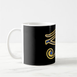 Ojo zafiro de ra en taza de oro