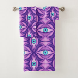 Ojos Azules en Follaje Púrpura Arte Botánico Oscur
