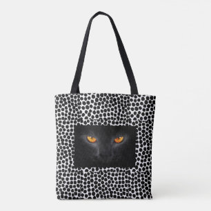 Ojos de gato bolsa de puntas de polka blanco y neg