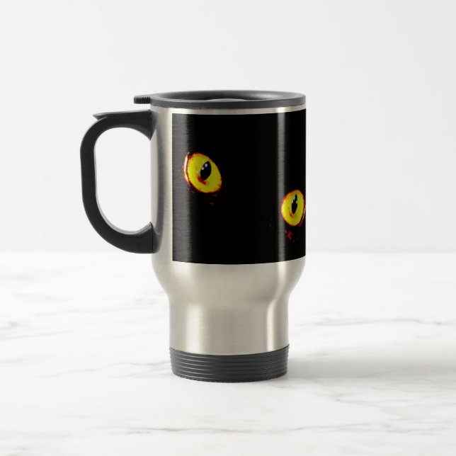 Ojos de gato taza del viaje del acero inoxidable (Izquierda)