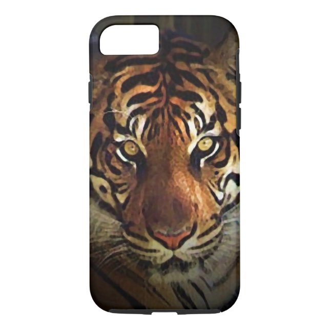 Ojos de tigre fuerte Funda para iPhone 7 (Reverso)