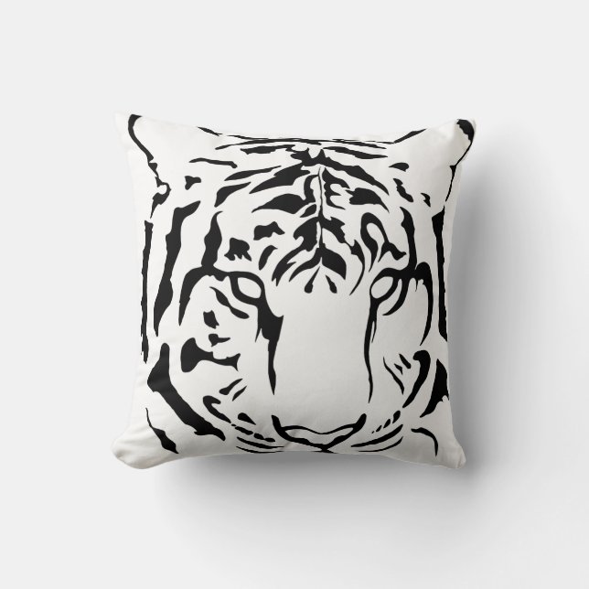 Ojos de tigres en silueta negra, almohada de lanza (Anverso)