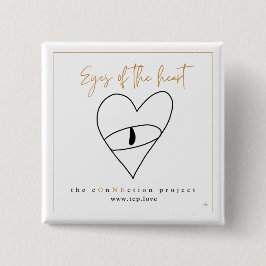 Ojos del botón cuadrado del corazón