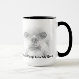 Ojos del perro de Bruselas Griffon de la taza