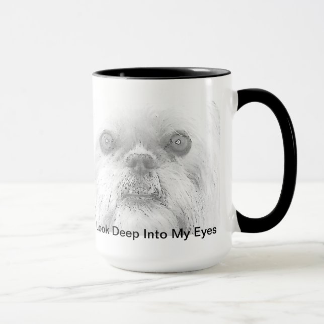 Ojos del perro de Bruselas Griffon de la taza (Derecha)