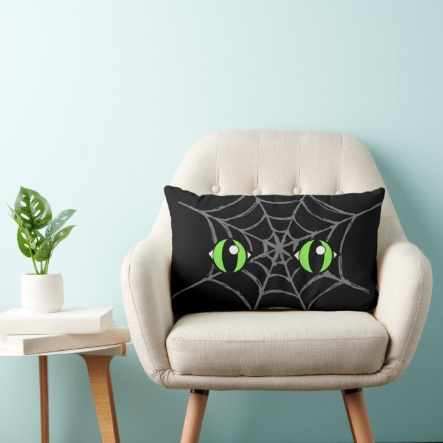 Ojos en una telaraña, almohada lumbar de 13" x 21" (Silla)