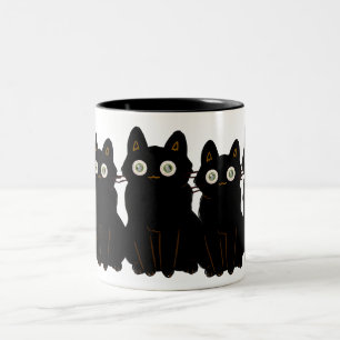 ojos fríos de cerdo de gata negra - tazas de café 