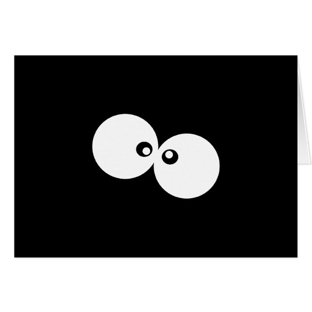 Ojos Google, ojos divertidos, negro y blanco (Anverso (Horizontal))