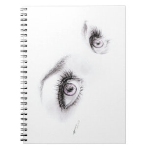 Ojos hermosos que dibujan el cuaderno minimalista