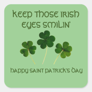 OJOS IRLANDESES ST. PEGATINAS DE PATRICK'S DAY Squ