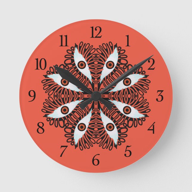 Ojos malvados raros rojo trippy reloj (Anverso)