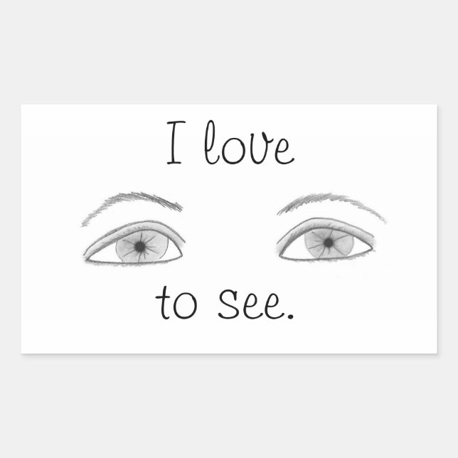 Ojos - Me encanta ver, pegatinas (Anverso)