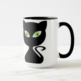Ojos verdes del diseño de Coffe de la taza del