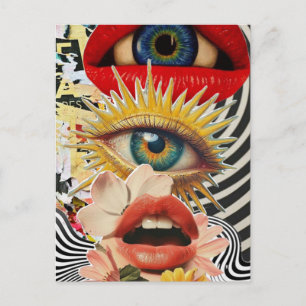 Ojos y labios surrealistas Tarjeta postal