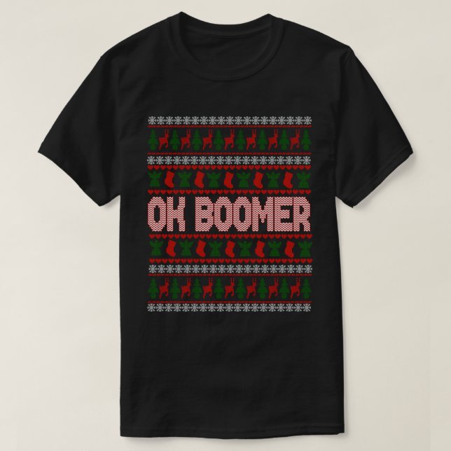 Ok Boomer Navidades feos Sweater Funny Xmas Regalo (Diseño del anverso)