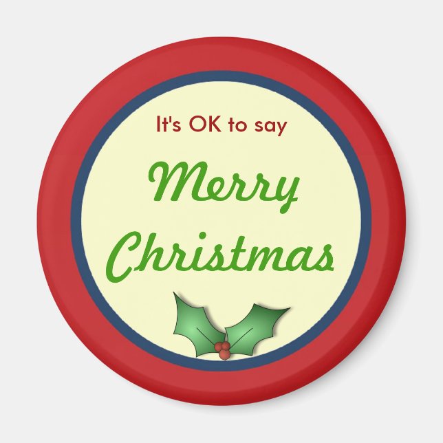 OK para decir Feliz imán navideño (Frente)