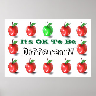 ¡OK Para Ser Diferente! Rótulo de impresión poster