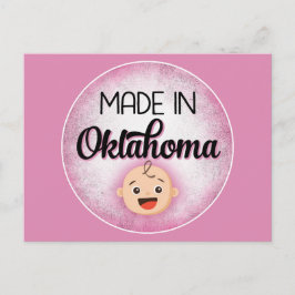 Oklahoma bebé Funny Tarjeta nueva Chica rosa