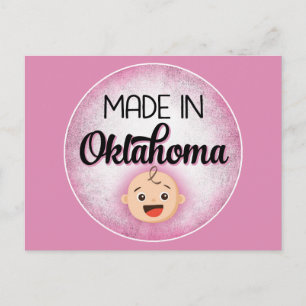 Oklahoma bebé Funny Tarjeta nueva Chica rosa