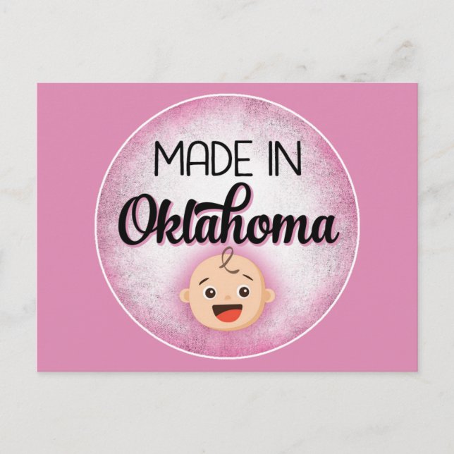 Oklahoma bebé Funny Tarjeta nueva Chica rosa (Anverso)