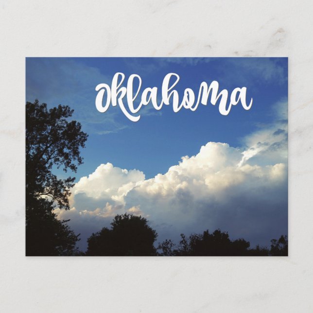 Oklahoma Blue Sky con tarjeta postal nublada (Anverso)