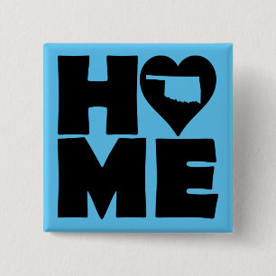 Oklahoma Hogar Corazón Estado Botón Insignia Pin