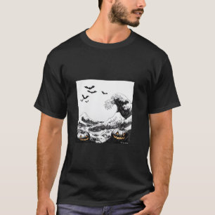 Ola aterradora de la camiseta de Hokusai Halloween