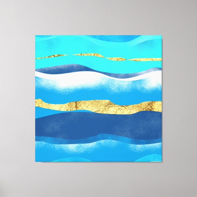 Ola azul del océano Decoración familiar contemporá (Anverso)