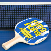 Ola azul groovy, pala de Ping Pong personalizada