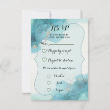 Ola de acuarela - tarjeta RSVP