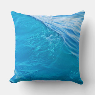 Ola de agua azul de almohada