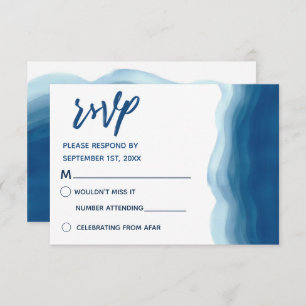 Ola de color azul   Tarjetas RSVP