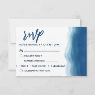 Ola de color azul   Tarjetas RSVP