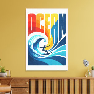Ola de OCEANO – Arte de estilo de vida surfista re