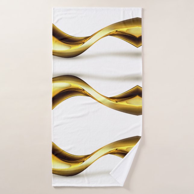 Ola de oro en Bonito blanco (Toalla de baño)