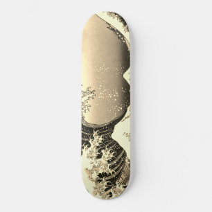 Ola de pintura artística japonesa, patineta