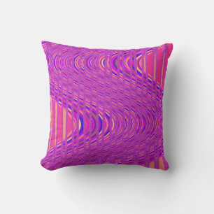 Ola de rayas, Cojín decorativo rosado-púrpura