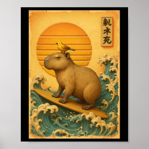 Ola de surf Capyra Arte japonés vintage Ukiyo-e
