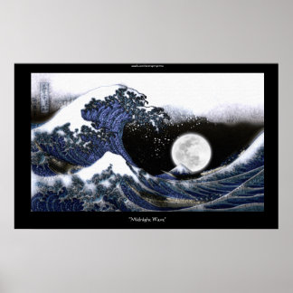 Ola de tsunami japonesa tras Poster de arte de Hok