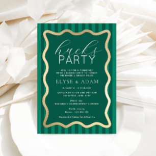 Ola Invitación de Fiesta de Hucks con Raya Verde